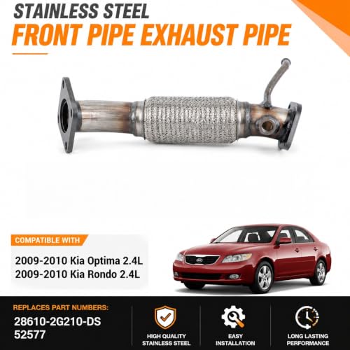 52577 Flex Exhaust Pipe for 2009-2010 Kia Rondo & Kia Optima 2.4L FP04 - size: Rondo / Optima