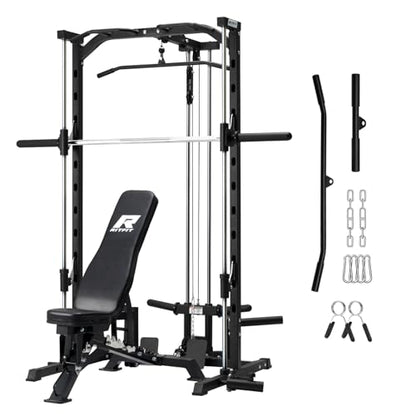 RitFit Smith Machine Power Rack with LAT-Pull Down System - style: Package (With BWB01 Bench)