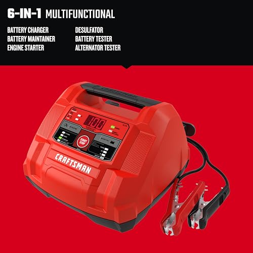 CRAFTSMAN 6A Car Battery Charger & Maintainer, 6V/12V – CMXCESM253