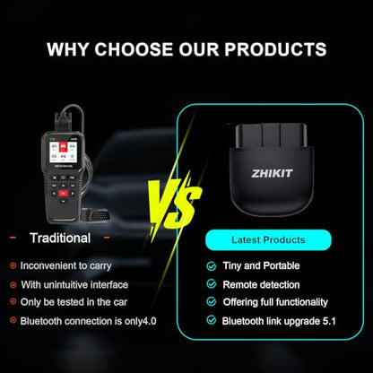 OBD2 Scanner Bluetooth for iPhone/Android-Auto Diagnostic Tool