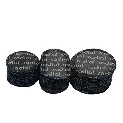 TP-MRV3b Radial Tire Patch Kit 36 pcs(Dia. 1 5/6" (41 mm) 12 pcs, Dia. 2 1/4" (57 mm) 12pcs and 1 1/2" x 2 3/8" (38 x 61 mm) 12 pcs in a Box) - size: TP-MRV3b