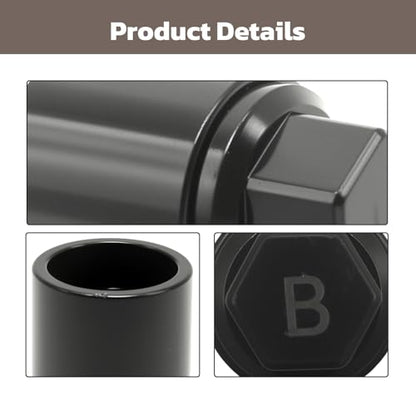 B-Wheel Locking Nut Key, Replacement for Toyota Tacoma, 21mm Wheel Lock Nut Socket Adapter, Anti-Theft Lug Removal Tool - color: Black, size: Socket B 21mm