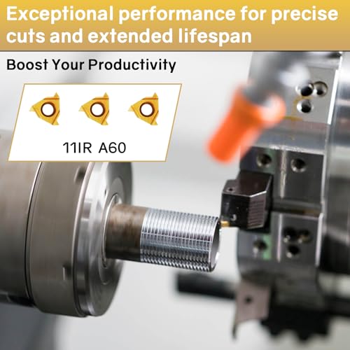 SNR0008K11, SNR0010K11, SNR0012M11 Indexable Lathe Turning Tool 12Pcs Kit, 3 Pcs Metal Lathe Tools Holder Set, with 9Pcs 11IR A60 Carbide Inserts Turning Inserts Carbide Turning Tool - style: 3pcs SNR00 Shanks+9pcs Inserts