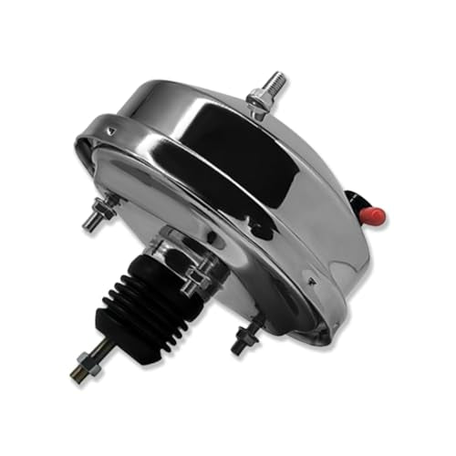 Chrome 8" Single Brake Booster & Smooth Master Cylinder 1 1/8" Bore - size: 8", style: Single Diaphragm