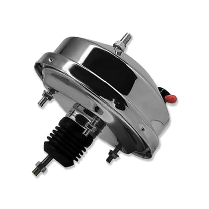 Chrome 8" Single Brake Booster & Smooth Master Cylinder 1 1/8" Bore - size: 8", style: Single Diaphragm