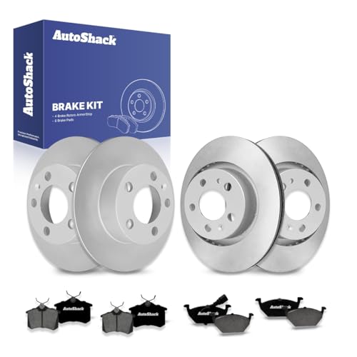 AutoShack Front & Rear Coated Rotors & Premium Pads for VW Jetta 2006 - style: ArmorStop & Premium Pad