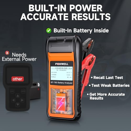 FOXWELL BT780 Car Battery Tester with Printer, 12V 24V Alternator Analyzer