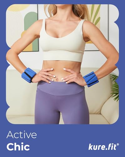 Pilates Wrist & Ankle Weights | Adjustable Weighted Bangles | 1/2/3LB Each - color: Blue, size: 1 LB