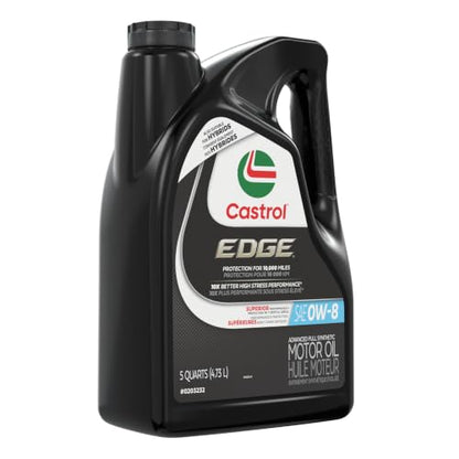 Castrol Edge Advanced Full Synthetic 0W-8 Motor Oil, 5 Quarts - size: 160 fluid ounces