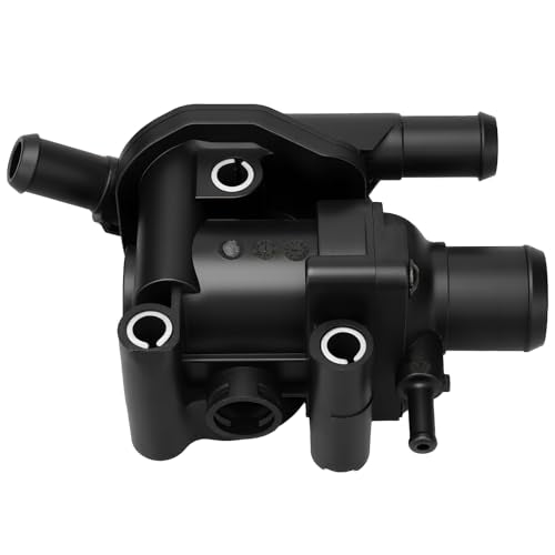 IRONTEK 902-201 Engine Coolant Thermostat w/Water Outlet Housing Assembly Fit for 2001-2004 for Ford Escape, 2000-2004 for Ford Focus, 2001-2004 for Mazda Tribute, SK902201 F8RZ8575CA - size: 902-201