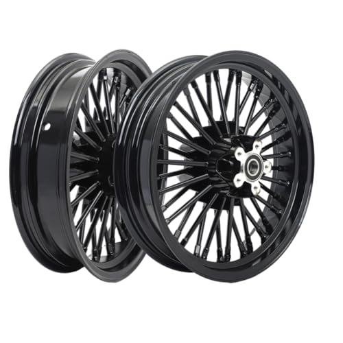 TOFR 17/16 Fat Spoke Front Rear Wheels Rims For Harley Touring Bagger 00-07 - color: Gloss Black, size: Front:17x3.5 Rear:16x3.5