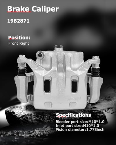 cciyu Front Right Disc Brake Caliper Assembly With Bracket 19B2871 - size: Front Right[19B2871]