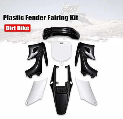 Plastic Fairing Kit for Apollo Orion110cc 125cc Pit Dirt Bike Body Fender Set Fits Apollo Orion Style 4-Stroke Horizontal Engine Bikes Only (Black)