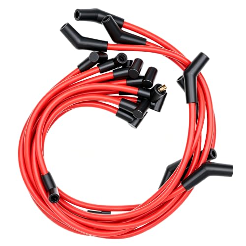 M12259C301 9PCS New Red 10.5mm Racing Spark Plug Wires Set - style: M12259C301