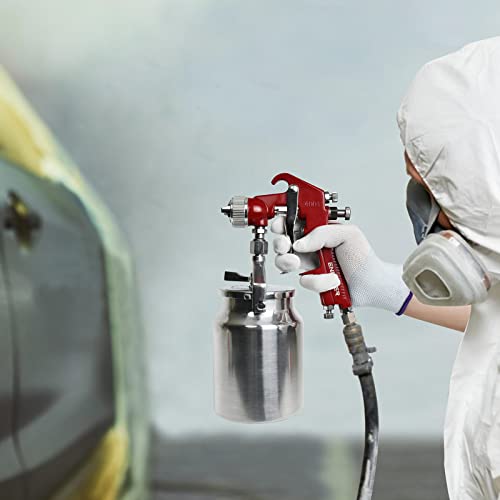 ENDOZER Professional Siphon Feed Spray Gun for Paint, Red Handle, 34 oz -1.8mm Nozzle for a Variety of Low Viscosity Paints（Red） - color: Red-1.8（Basics）
