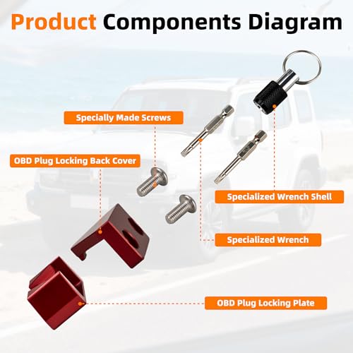 OBD2 Port Lock, Aluminum Alloy OBDII Security Lock for Cars, SUVs & Trucks, Anti-Theft OBD Connector Protector, Durable One-Piece Design, Easy Non-Invasive Installation