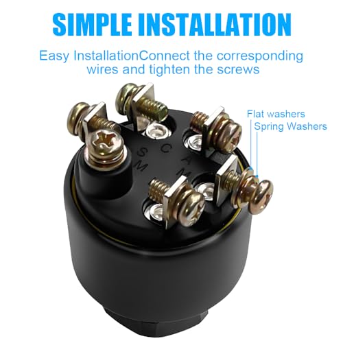 50-11651 Boat Ignition Starter Switch for Johnson Evinrude Push to Choke inboard Outboard Ignition Starter Switch 6 Terminal 3 Position Off-ON-Start Boat Switch
