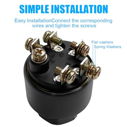 50-11651 Boat Ignition Starter Switch for Johnson Evinrude Push to Choke inboard Outboard Ignition Starter Switch 6 Terminal 3 Position Off-ON-Start Boat Switch