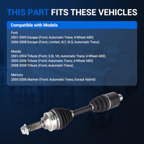 Autoround 662084+662086 Front CV Axle Set Escape/Mariner - size: Front Driver and Passenger Side
