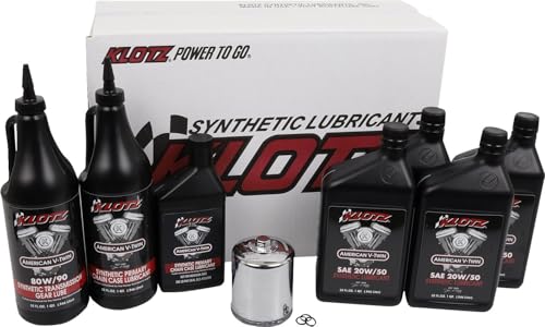 Klotz 4 Quart 20W/50 Synthetic Motor Oil Change Kit for 1984-1999 Evolution Big Twin - Premium Kit - size: 4 Quart Premium - Evolution Big Twin