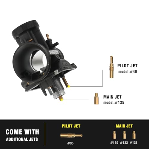 NIBBI Carburetor PWK40 fit Motorcycle Engine with 40mm Carb Jets for DirtBike MiniBike Pit Bike GY6 ATV - size: PWK40MM