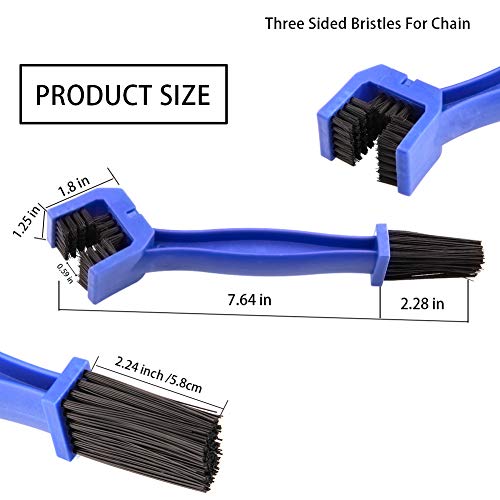 Motorcycle & Bike Chain Cleaner Tool Set Bicycle Chain Gears Maintenance Cleaning Brush Kit for All Type Chain Gears (3 Kinds)