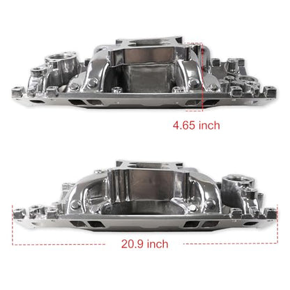 7516 52028 Air Gap Vortec Intake Manifold for SBC 350 V8 Polished - size: C-2028 Polished