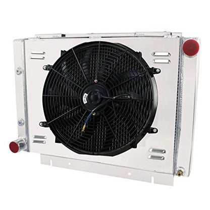 ALLOYWORKS 3 Row Aluminum Radiator+Shroud Fan+Thermostat For 1960-1963 Ford Galaxie 500XL AT/MT