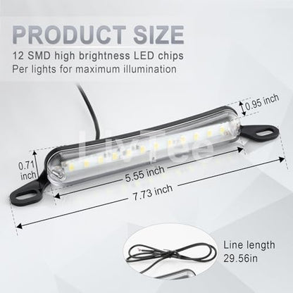 LivTee License Plate LED Light, Extremely Bright Assembly for Trailer UTV ATV Truck RV Boat, Xenon White(6000K) - color: Xenon White