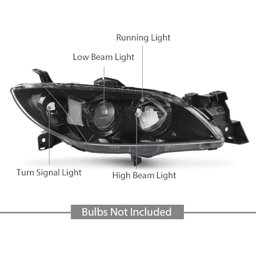 G-PLUS Headlights Assembly Fit For Mazda 3 4-Door Sedan 2004-2009 - size: Fit Mazda 3 2004-2009(Clear)