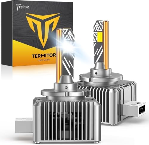 Termitor Latest D3S Light Bulbs, 80,000 LM Brightness 6500K Daylight White, No Adapter Required, 3-Minute Easy Install, 75,000hrs+ Lifespan, IP68 Waterproof, 1:1 size, Pack of 2 - size: D3S