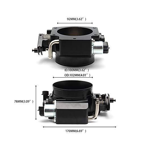 92mm Throttle Body for LS1 LS2 LS6 LS3 LS LS7 SX LS Throttle Body with TPS Throttle Position Sensors IAC Aluminum Black - size: 92MM Black with TPS IAC