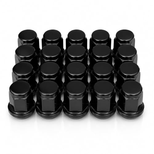 20 Pcs Ball Seat Lug Nuts 14x1.5 Black Replacement for Porsche Wheels - size: Black