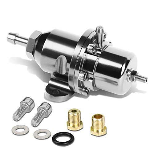 Auto Dynasty Adjustable Fuel Pressure Regulator, Compatible with Honda/Acura DOHC Engine, (Silver) - B16 B18 B20 F20 F22 H23 - color: Silver