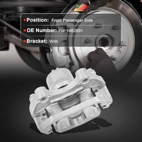 cciyu Front Right Disc Brake Caliper Assembly w/Bracket 19B2691 - size: Front Right[19B2691]