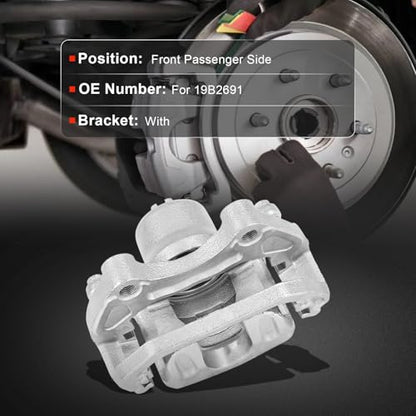 cciyu Front Right Disc Brake Caliper Assembly w/Bracket 19B2691 - size: Front Right[19B2691]