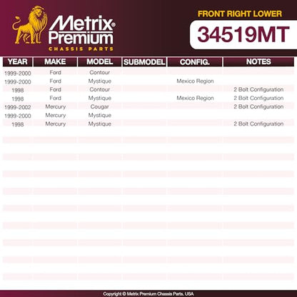 Metrix Premium Chassis Parts Right Control Arm Kit Fits Ford Contour, Ford - size: 34519MT