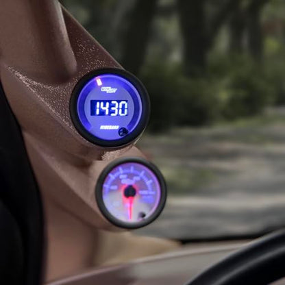 GlowShift White 7 Color Digital Wideband Air Fuel Gauge Kit, 2-1/16" 52mm
