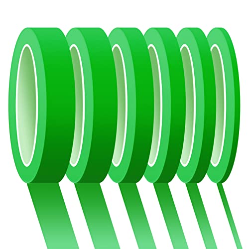 6 Rolls Fine Line Tape 1/16, 1/8, 1/5, 2/5, 1/2, 3/4 Inch x 55 Yard Fineline Masking Tape Painter Adhesive Automotive for DIY Car Auto Paint (Green, Mixed Sizes) - color: Green, size: Mixed Sizes
