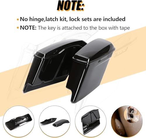 ECOTRIC 5'' Extended Stretched Saddlebags Compatible with 14-24 Harley - color: Black, size: Style1