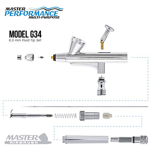 Master Airbrush Model G34 Multi-Purpose Dual-Action Gravity Feed Airbrush
