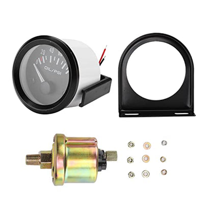 52mm Oil Pressure Gauge Universal 12V Car Compatible Electromagnetic Oil Pressure Indicator Auto Dashboard Meter for Modified Vehicles