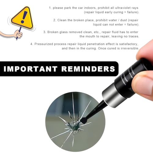 Yourkar Windshield Repair Kit, Quick Repair Resin Liquid for Windshield Glass Chip Scratch, Repair Fluid Resin Filler for Fixing Window Star-Shaped Crack, Car Accessories (Black) - color: Black, 1pcs