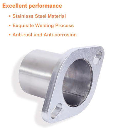 Exhaust Flange Repair Kit, 51mm/2 Inch ID to 2 Inch OD Stainless Steel Quick Fix 2 Bolt Exhaust Flange Pipe with Gasket Bolt & Hardware Universal Fitment - size: 2.0 Inch 2 Bolt
