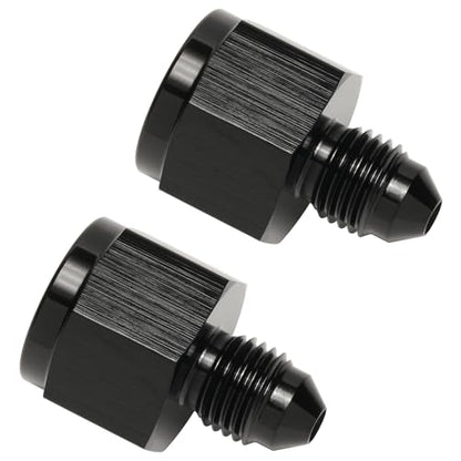 6AN Female to 3AN Male Flare Reducer Adapter Fitting Connector Aluminum Black, Pack of 2 - color: Black - 2pcs, size: 6AN Female to 3AN Male