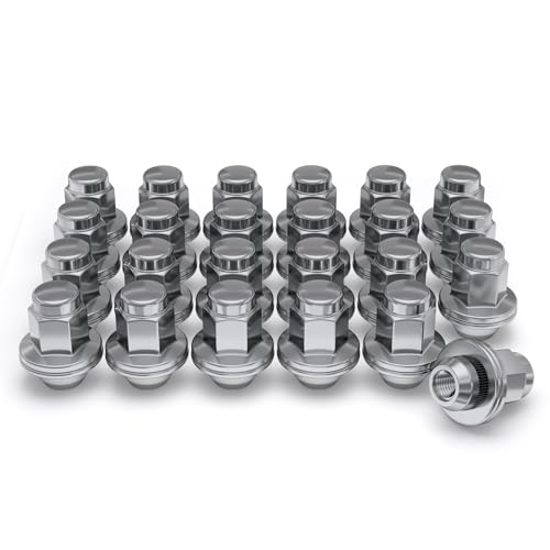 White Knight M14 x 1.50 Thread Lug Nut for Toyota Land Cruiser/Sequoia/Tundra, Lexus LX570 / LX470, Solid Piece Chrome Factory Style Duplex Long Mag with Washer, 5309DL-24AM (24 Pack) - color: Chrome, style: 24 Pack