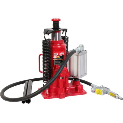 BIG RED TA91206 Torin Pneumatic Air Hydraulic Bottle Jack with Manual Hand Pump, 12 Ton (24,000 lb) Capacity, Red