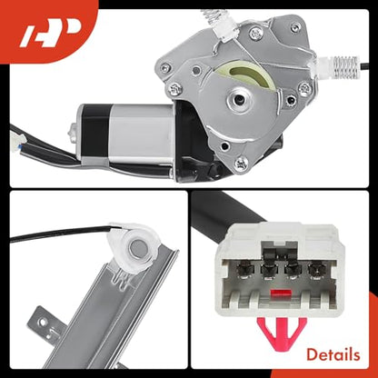 A-Premium Front Driver Side Power Window Regulator with Motor (4-Pin) - size: Front Driver Side