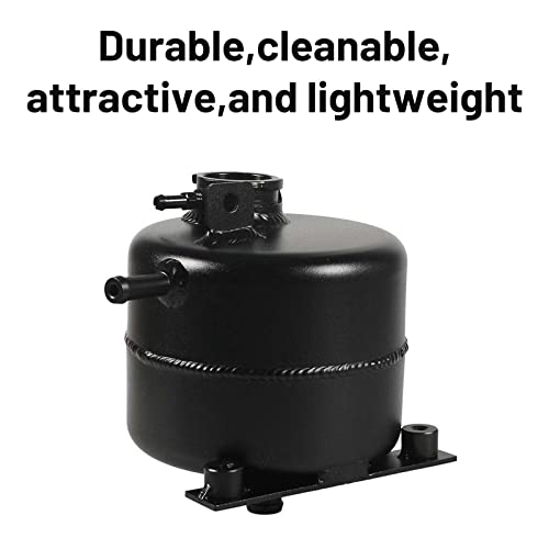 2.5L Aluminium Polished Radiator Coolant Water Overflow Expansion Tank Reservoir,Expansion Alloy Tank Radiator Reservoir Tank with Cap for Mini Cooper S R52 R53,Black - color: black
