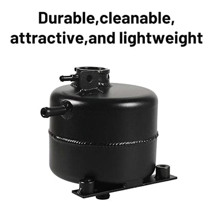 2.5L Aluminium Polished Radiator Coolant Water Overflow Expansion Tank Reservoir,Expansion Alloy Tank Radiator Reservoir Tank with Cap for Mini Cooper S R52 R53,Black - color: black